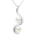 Pendentif Toi & Moi - Perles Rondes 7-8 Mm - Chaîne Offerte - Or 375 - Saint Cloud
