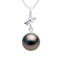 Pendentif Perle De Tahiti Ronde 9-10 Mm - Chaine Offerte - Or 375 - Faruka