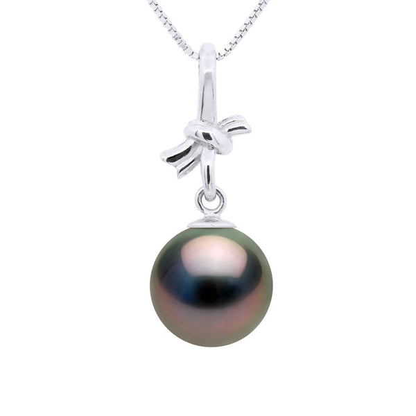 Pendentif Perle De Tahiti Ronde 9-10 Mm - Chaine Offerte - Or 375 - Faruka