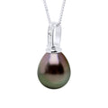 Pendentif Perle De Tahiti Poire 10-11 Mm - Diamants 0.03 Cts - Chaîne Offerte - Joaillerie Or 375 - Makiroa