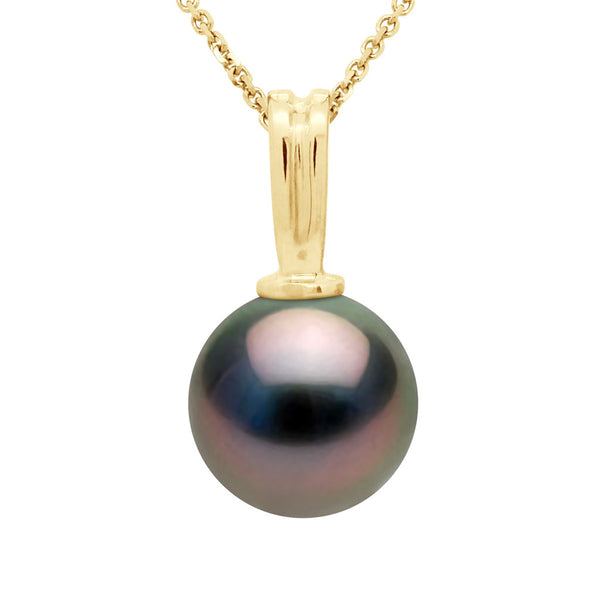Pendentif Perle De Tahiti Ronde 10-11 Mm - Chaîne Offerte - Or 375 - Roa