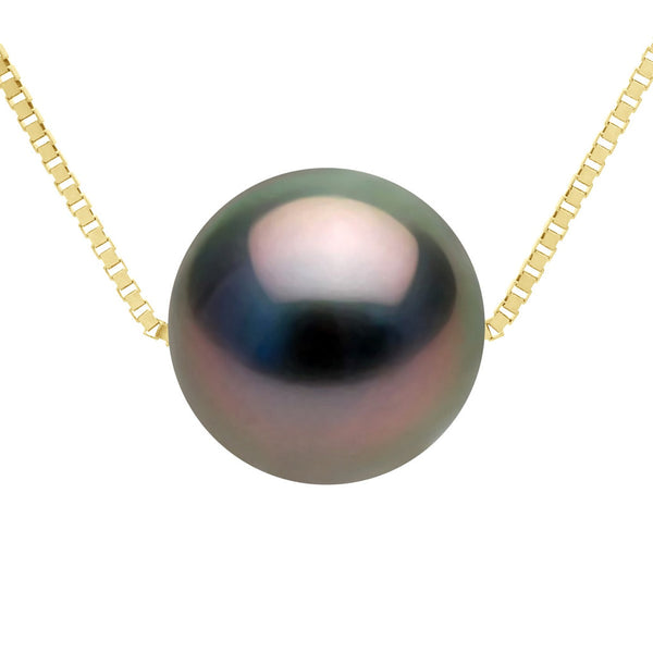 Collier Perle De Tahiti Ronde 10-11 Mm - Chaîne Vénétienne - Or 375 - Moorea