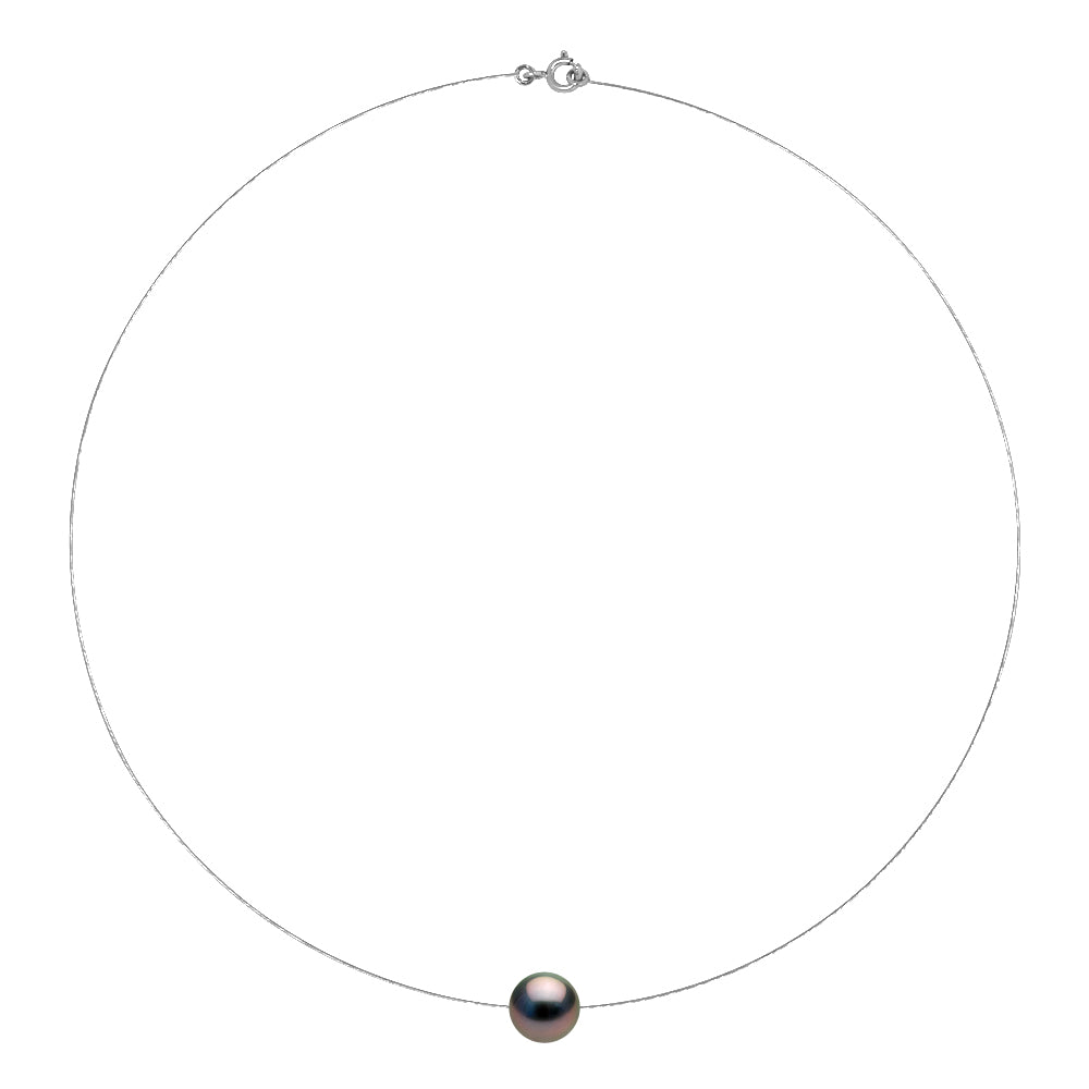 Collier Perle De Tahiti Ronde 10-11 Mm - Câble Or 375 - Iaore