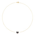 Collier Perle De Tahiti Ronde 10-11 Mm - Câble Or 375 - Iaore