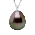 Collier Véritable Perle De Culture De Tahiti Poire 9-10 Mm