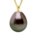 Collier Véritable Perle De Culture De Tahiti Poire 9-10 Mm
