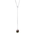 Collier Cravate Perle De Tahiti Poire 8-9 Mm - Chaîne Forçat - Or 375 - Orana