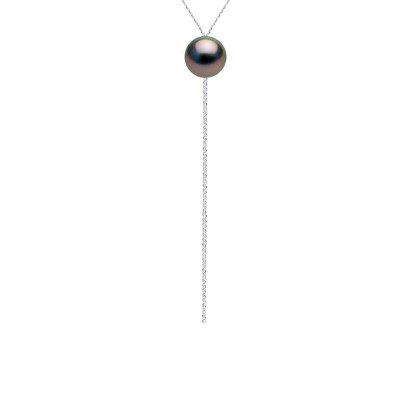 Collier Cravate Prestige Perle De Tahiti Ronde 12-13 Mm - Chaine Vénitienne 45 Cm - Or 375 - Taruinama