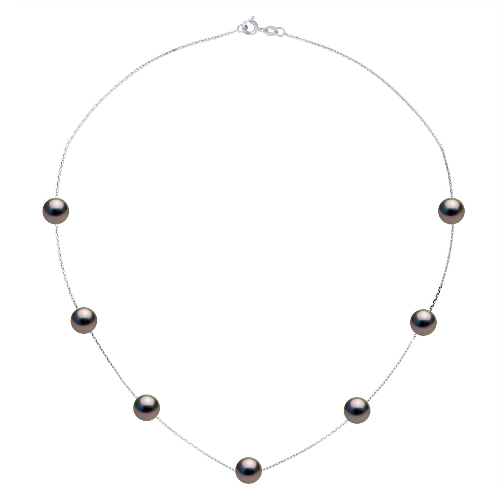 Collier 7 Perles De Tahiti Rondes 7-8 Mm - Chaîne Forçat - Or 375 - Tavanoa