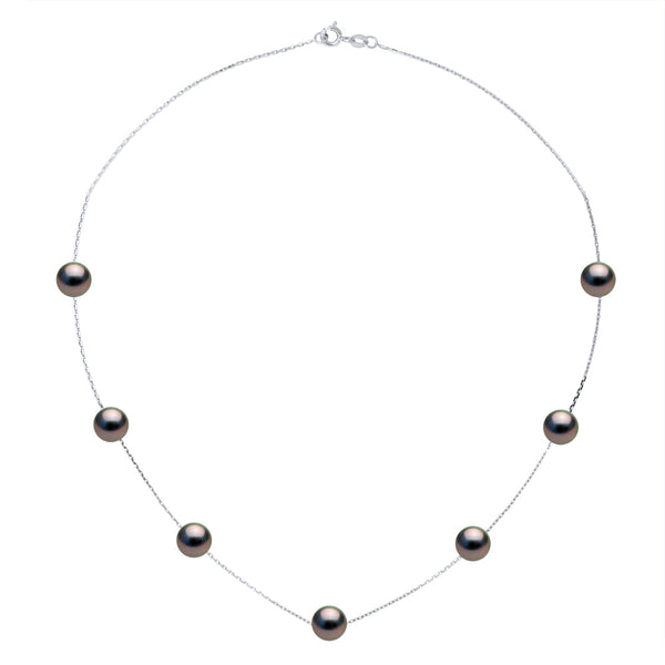 Collier 7 Perles De Tahiti Rondes 7-8 Mm - Chaîne Forçat - Or 375 - Tavanoa