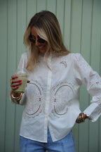 Blouse Brodée Donia - Blanche