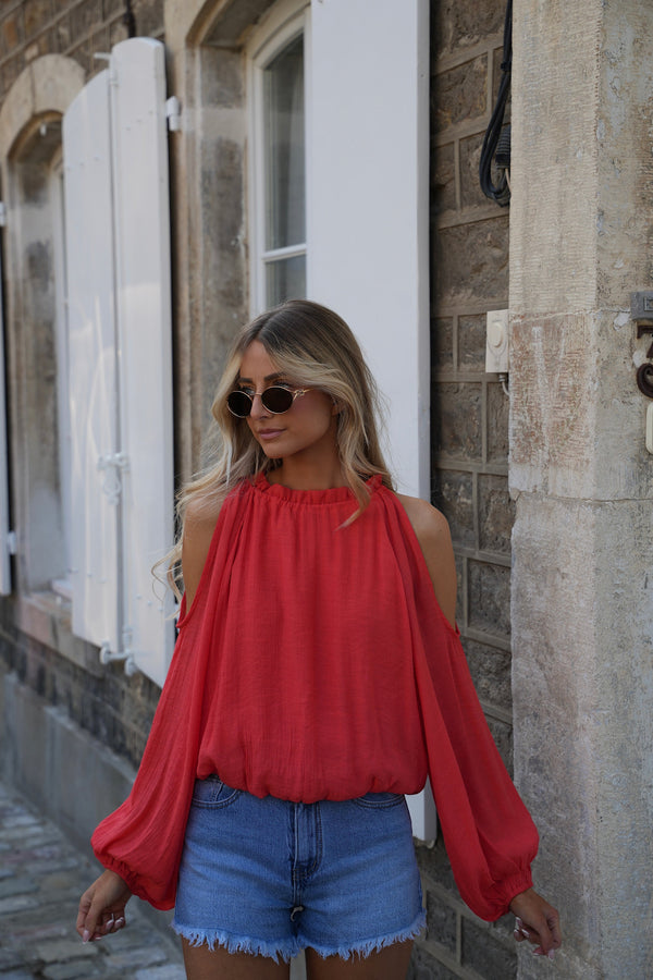 Blouse Ajourée Karole - Corail