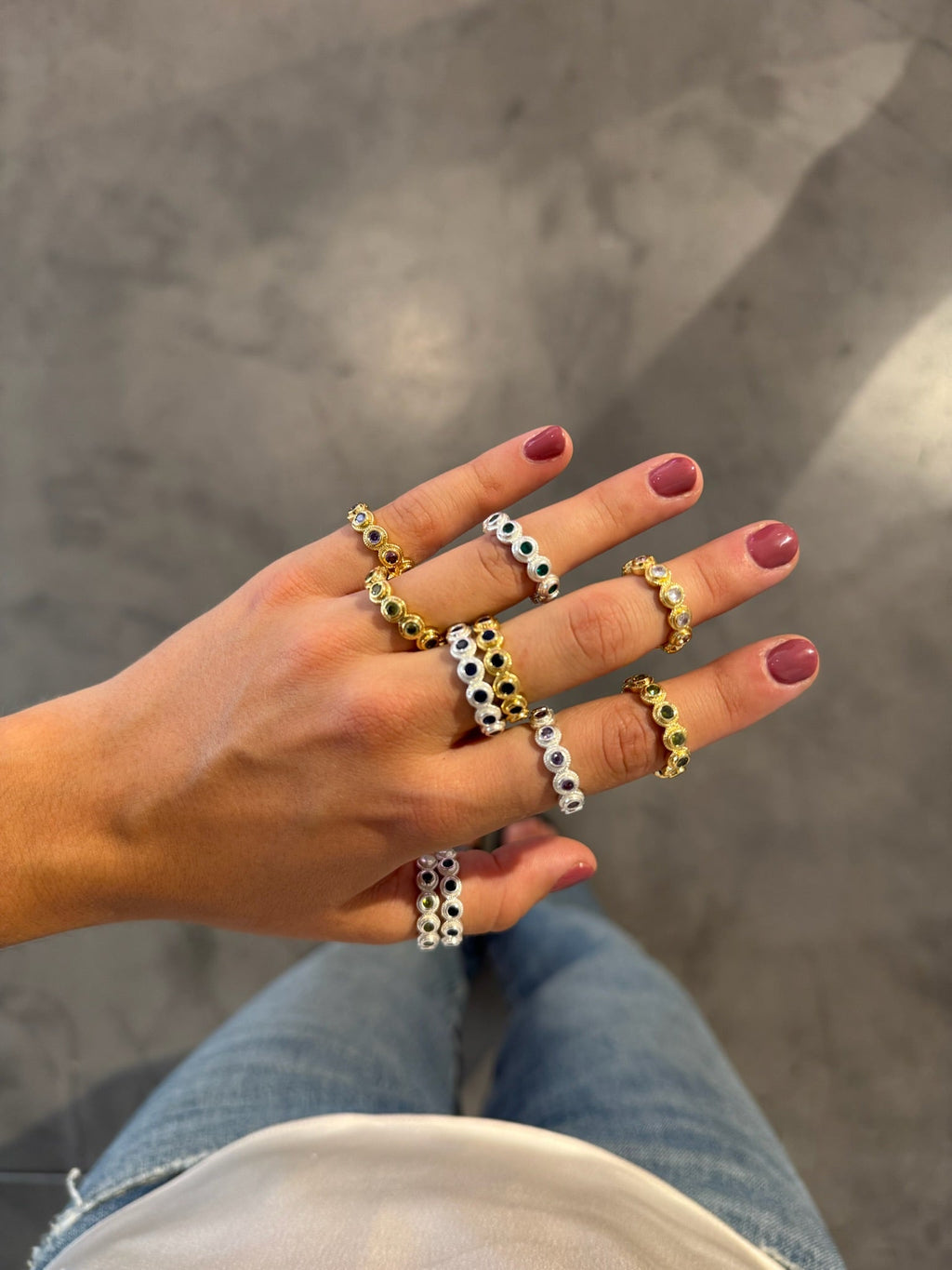 Bague Lágrima Lila Plata