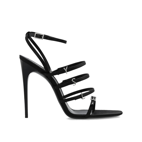 Saint Laurent Jerry Satin Sandals - Black - Femme