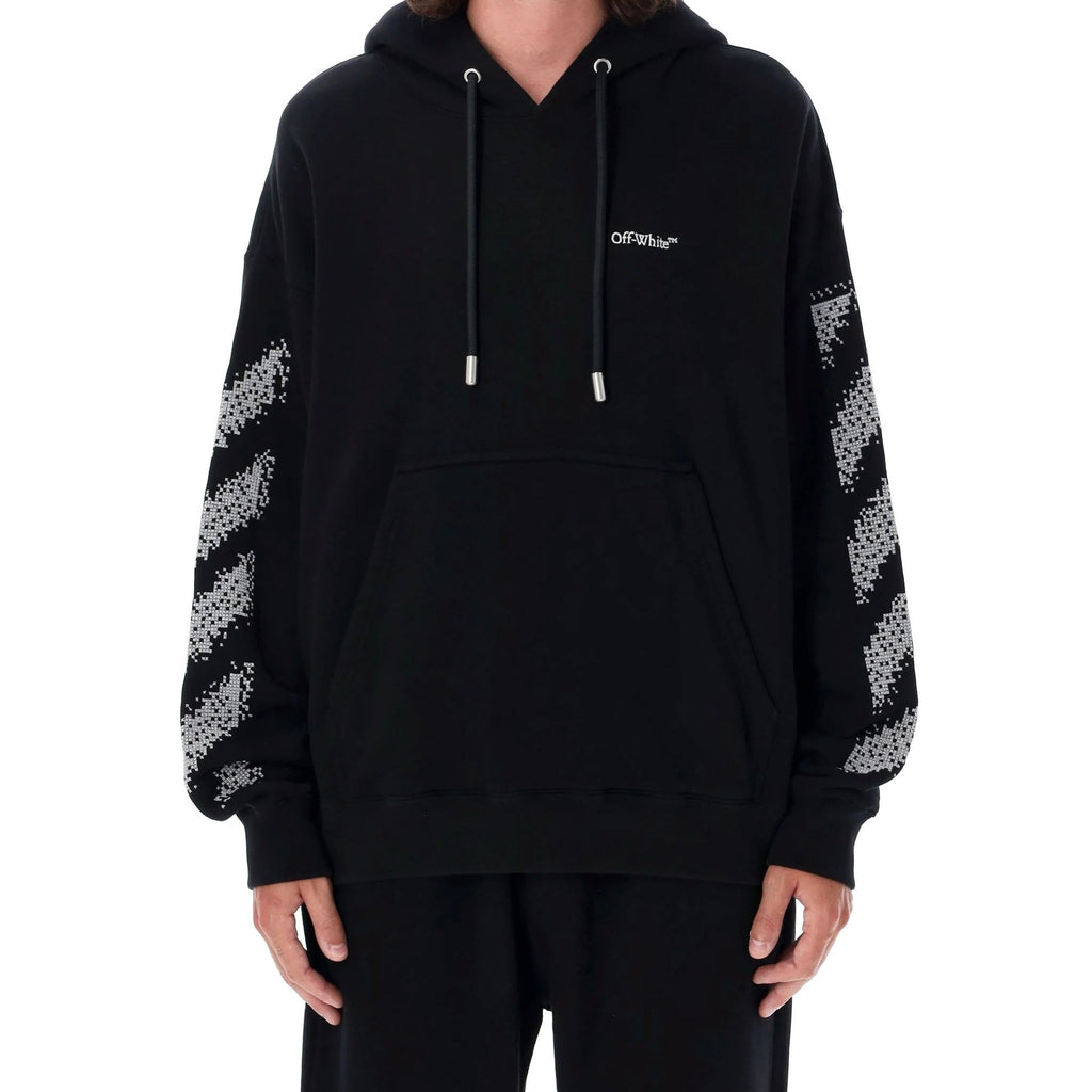 Sweatshirt Off-White Pixel Diag Skate Hooded - Black - Homme
