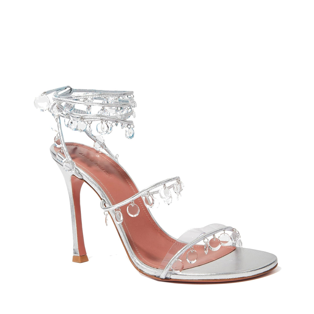 Amina Muaddi Tina 105 Sandals - Silver - Femme