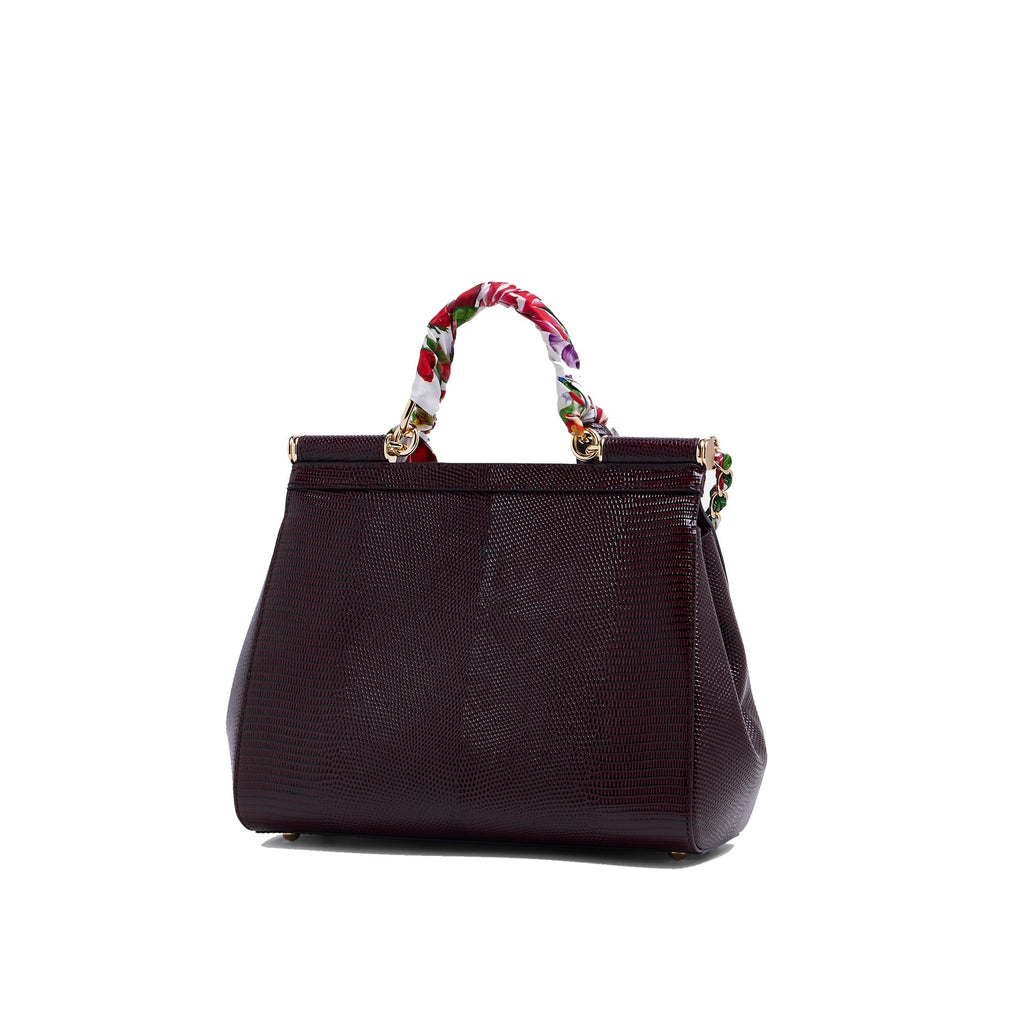Dolce & Gabbana Sicily Dauphine Handbag - Bordeaux - Femme