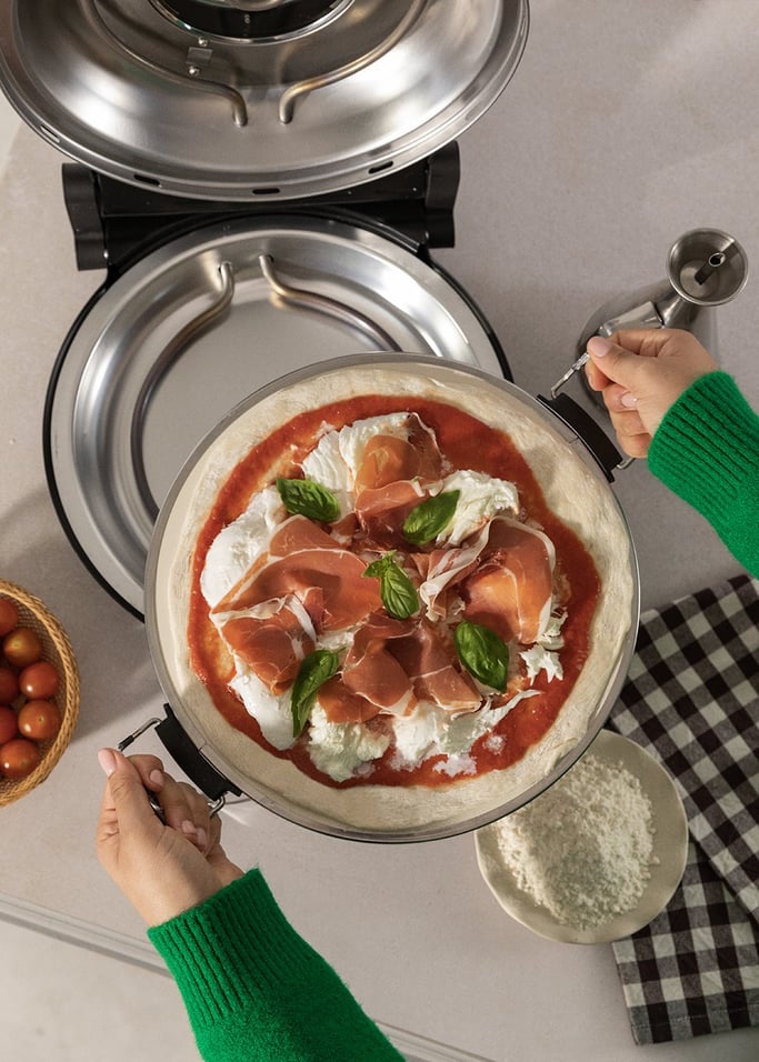 Pizza Maker - Four À Pizza Électrique Avec Pierre Réfractaire - Noir