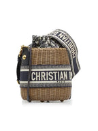 Christian Dior Drawstring Bucket Bag Wicker with Oblique Canvas Product Image