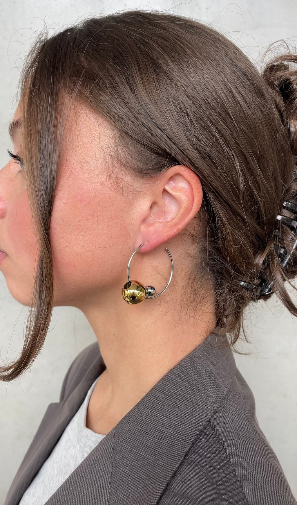 Boucles D'Oreilles Asymmetric Pearl