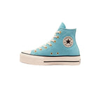 Baskets Femme Converse Hi All Star Lift - Bleu, Gold