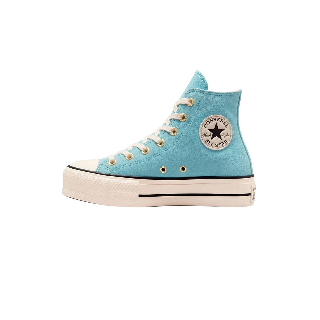 Baskets Femme Converse Hi All Star Lift - Bleu, Gold