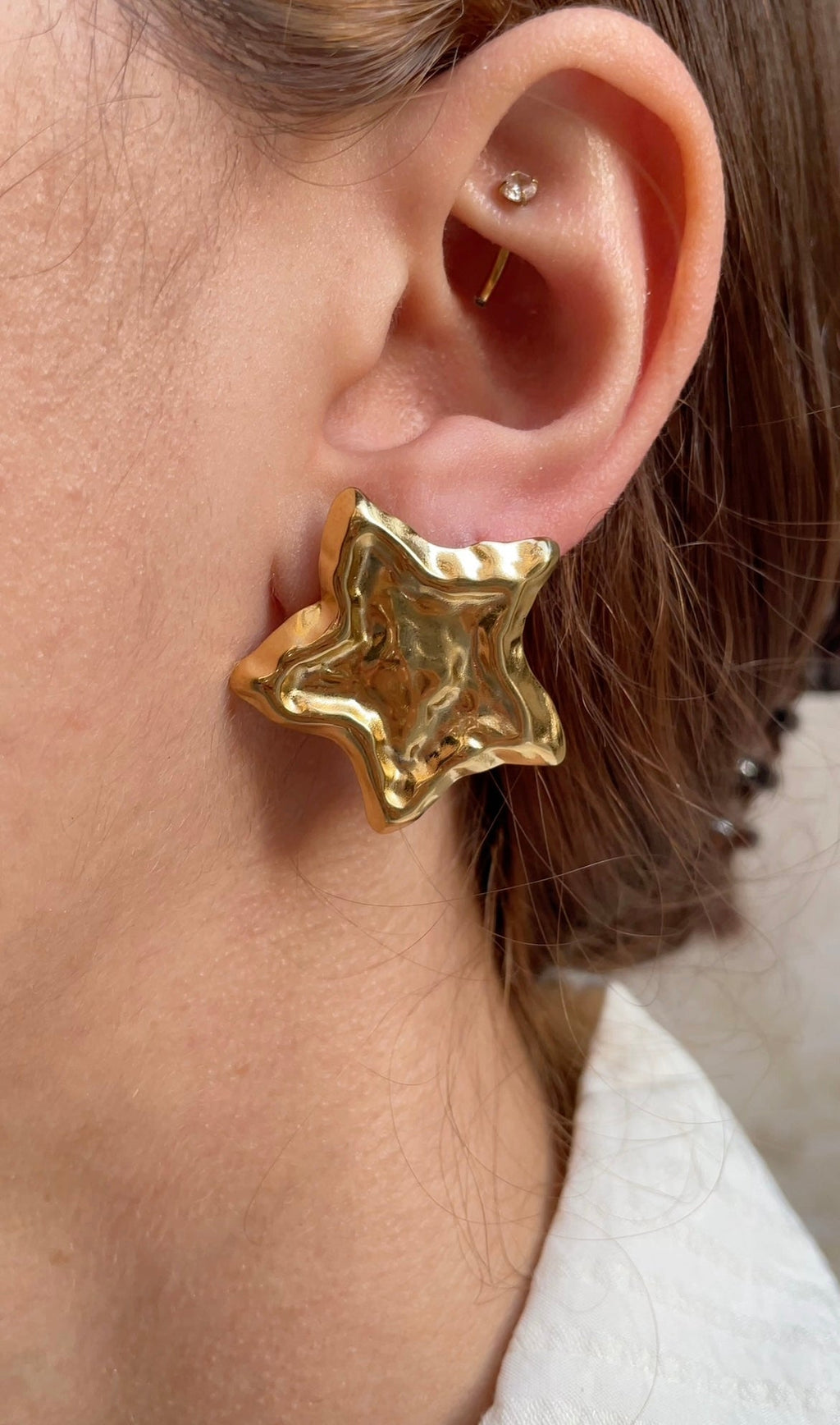Boucles D'Oreilles Textured Star