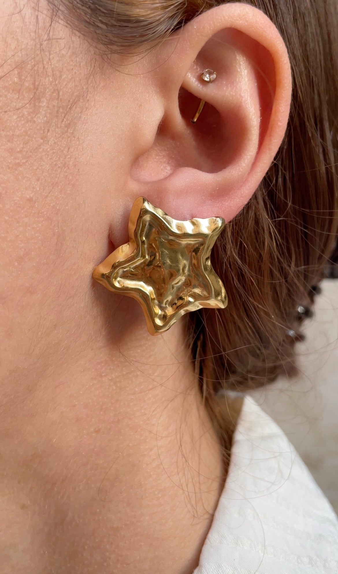 Boucles D'Oreilles Textured Star