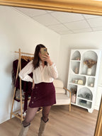Jupe En Velours Louisa Bordeaux