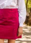 Jupe En Velours Gisele magenta | MARIE SIXTINE