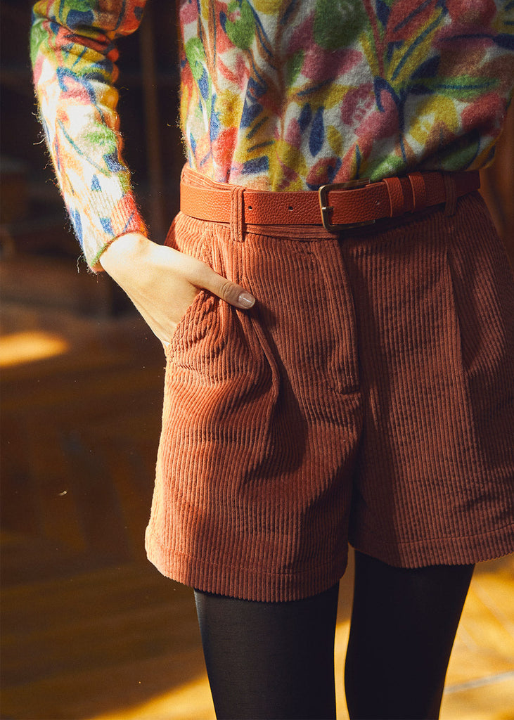 Marie Sixtine - Short Velours Cotele Daviana - Spicy