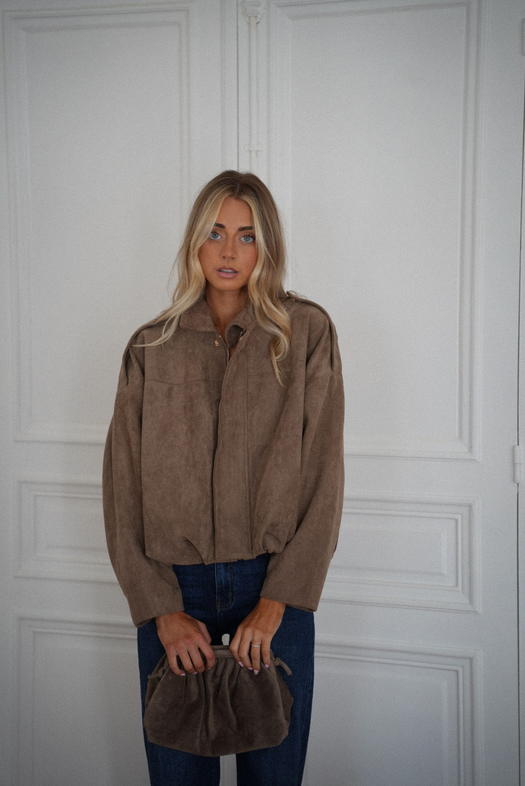 Veste Suédée Delfine - Taupe