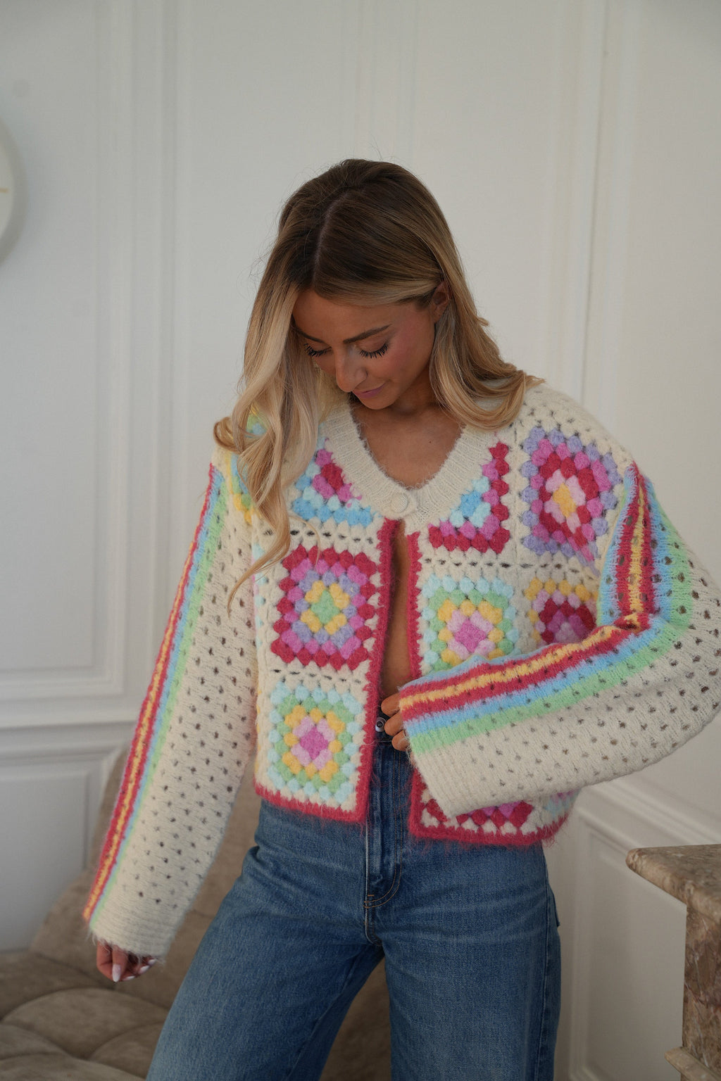 Gilet En Crochet Oliane - Coloré