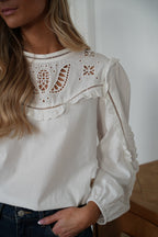 Blouse Brodée Ines - Blanche