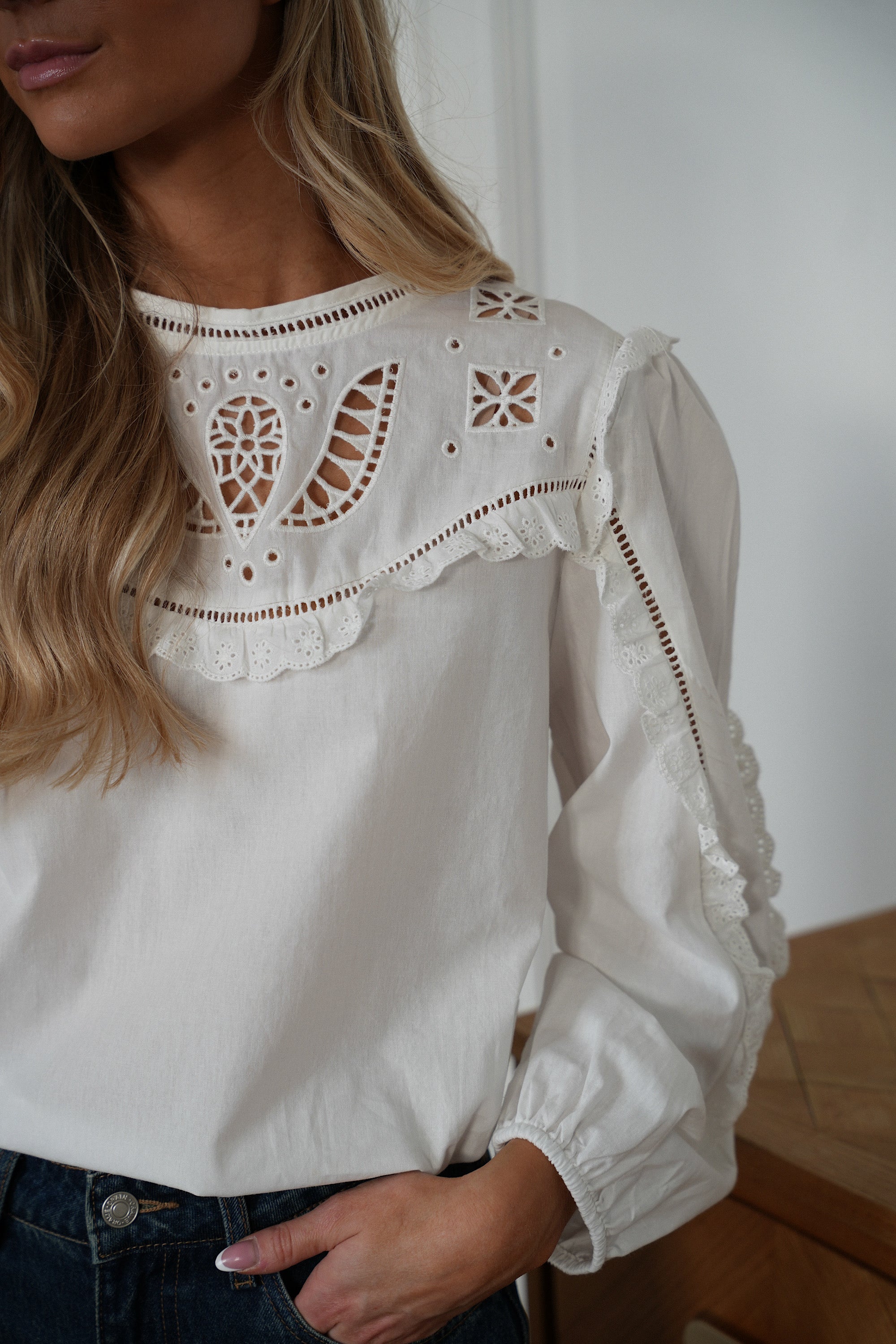 Blouse Brodée Ines - Blanche