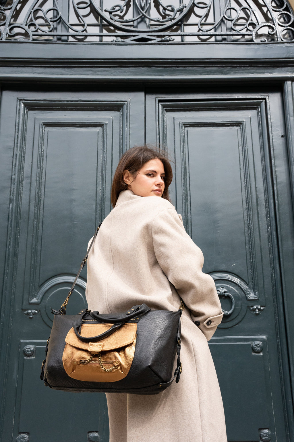 Sac À Main Odelia - Noir /Metallique Bronze