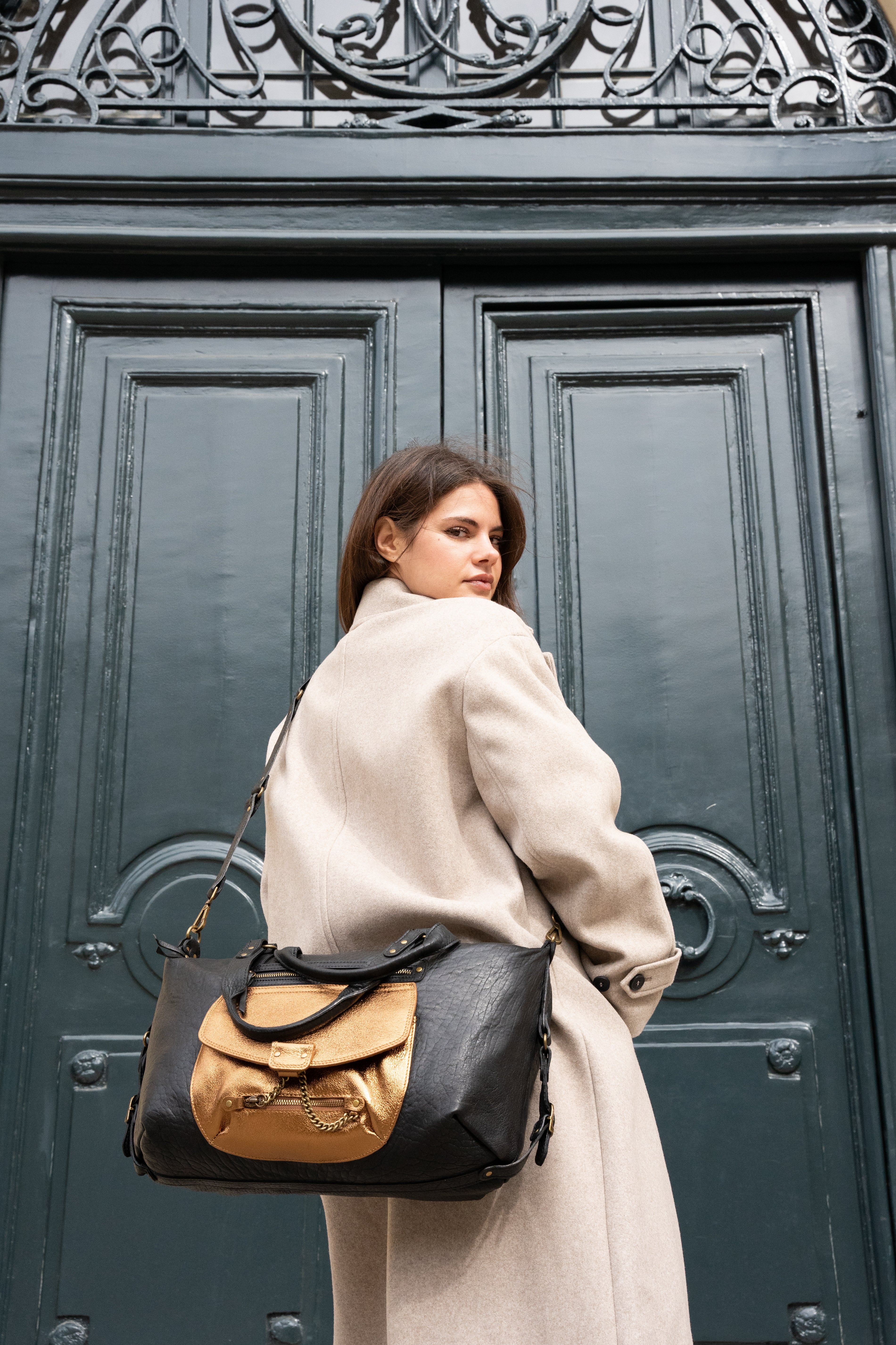 Sac À Main Odelia - Noir /Metallique Bronze