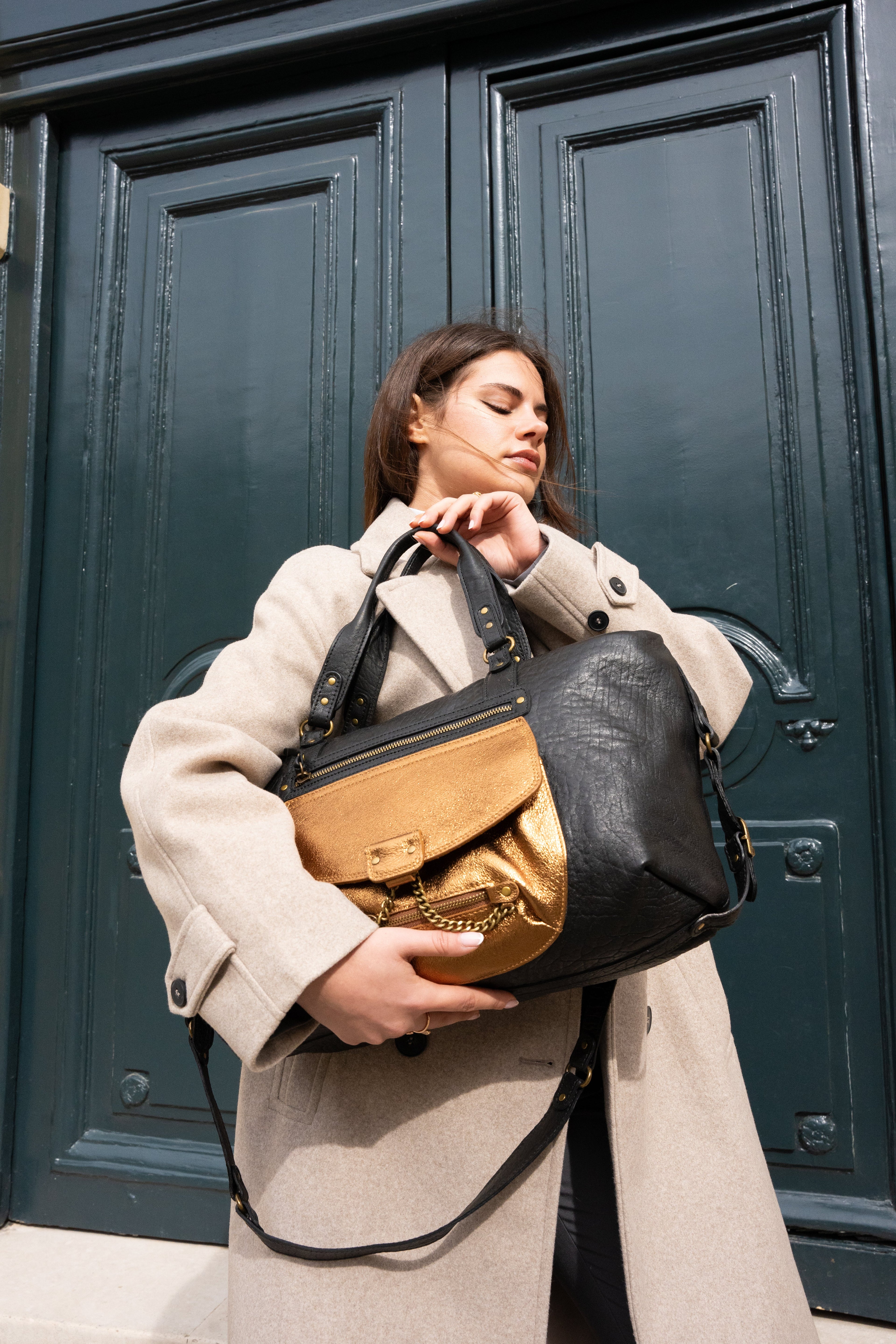 Sac À Main Odelia - Noir /Metallique Bronze