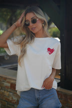 T-Shirt Cœur Jaz - Blanc
