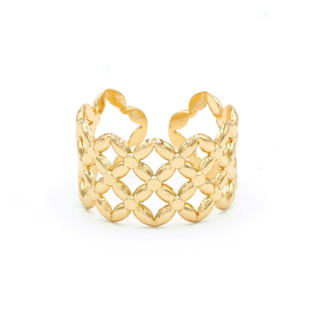 Bague Ajustable Meherio - Laiton Doré