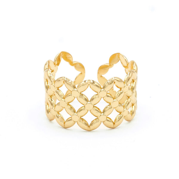 Bague Ajustable Meherio - Laiton Doré