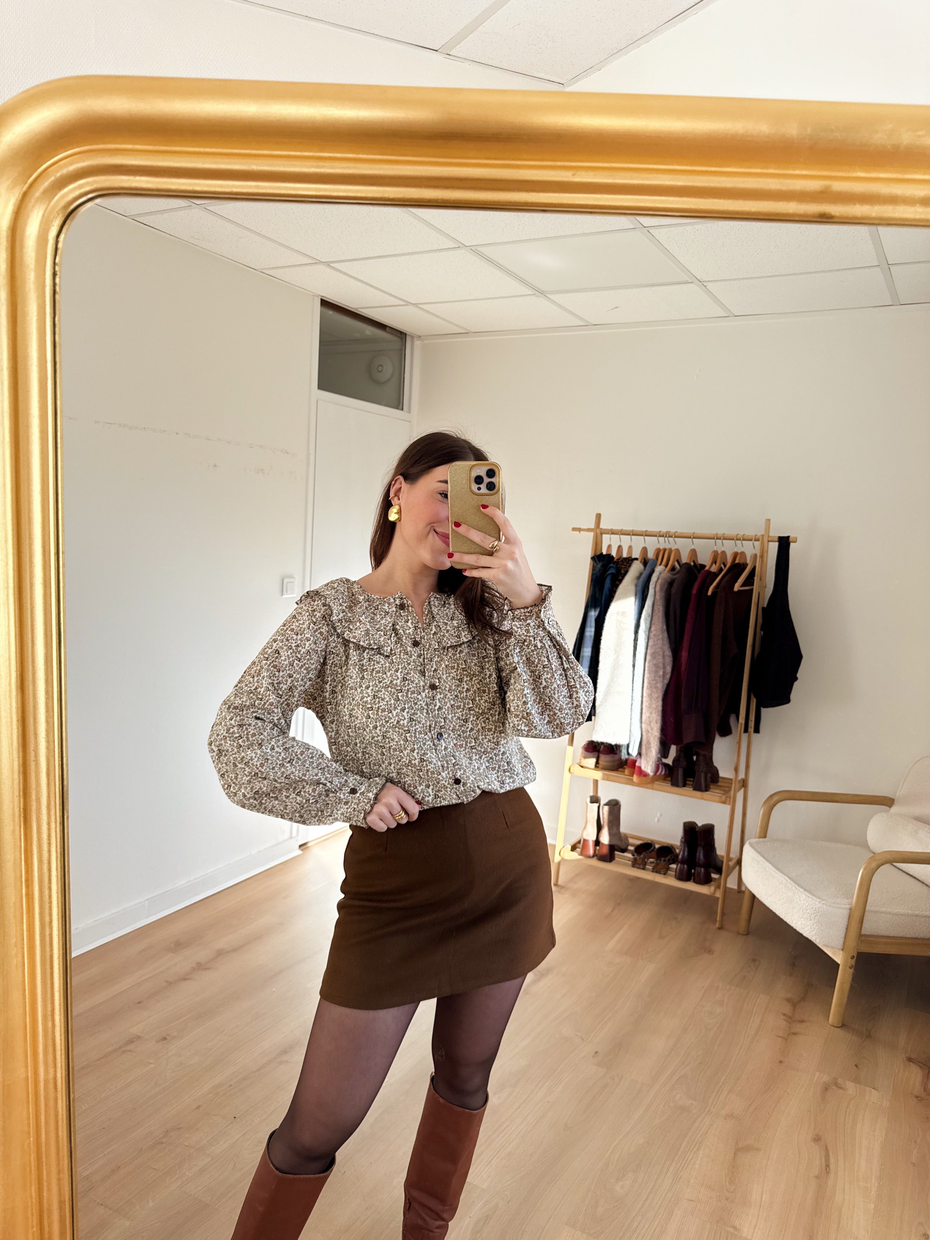 Jupe Effet Laine Lou Chocolat