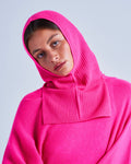 Absolut Cashmere - Cagoule Longue Avec Fentes Alpine - Rose Fluo - 100% Cachemire 9GG - Femme