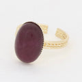Bague Ajustable Tiga Flurotite - Laiton Doré