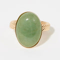 Bague Ajustable Mare Jade Verte - Laiton Doré