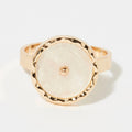 Bague Ajustable Louisena En Résine Blanche - Laiton Doré
