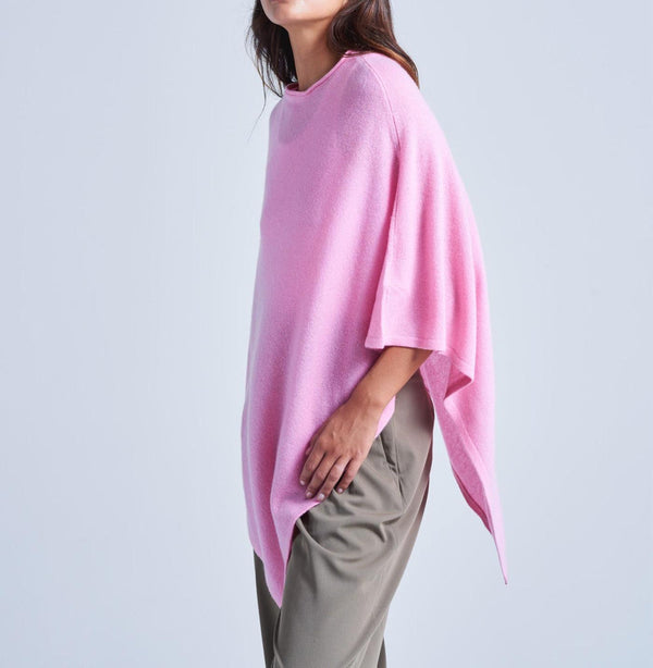 Absolut Cashmere - Cape Triangle Celine - Rose Bubble Gum - 100% Cachemire 12GG - Femme