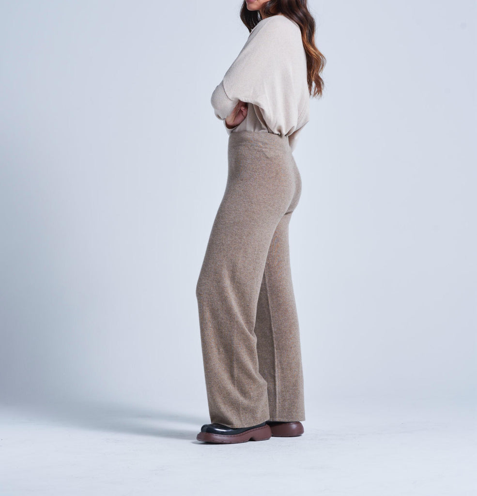 Absolut Cashmere - Pantalon Large Tracey - Chataigne - 100% Cachemire 12GG - Femme