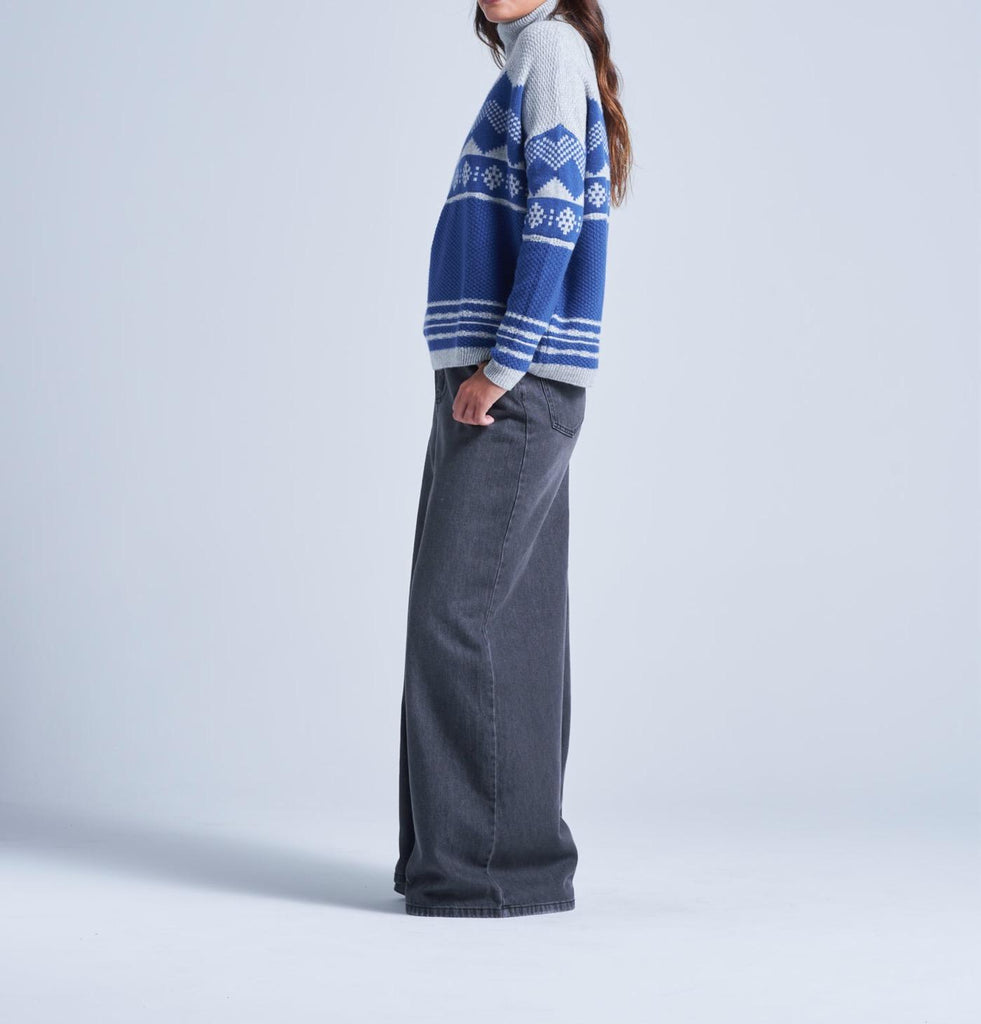 Absolut Cashmere - Pull Jacquard Montagne Avalanche - Avalanche Gris Chine Clair - Femme