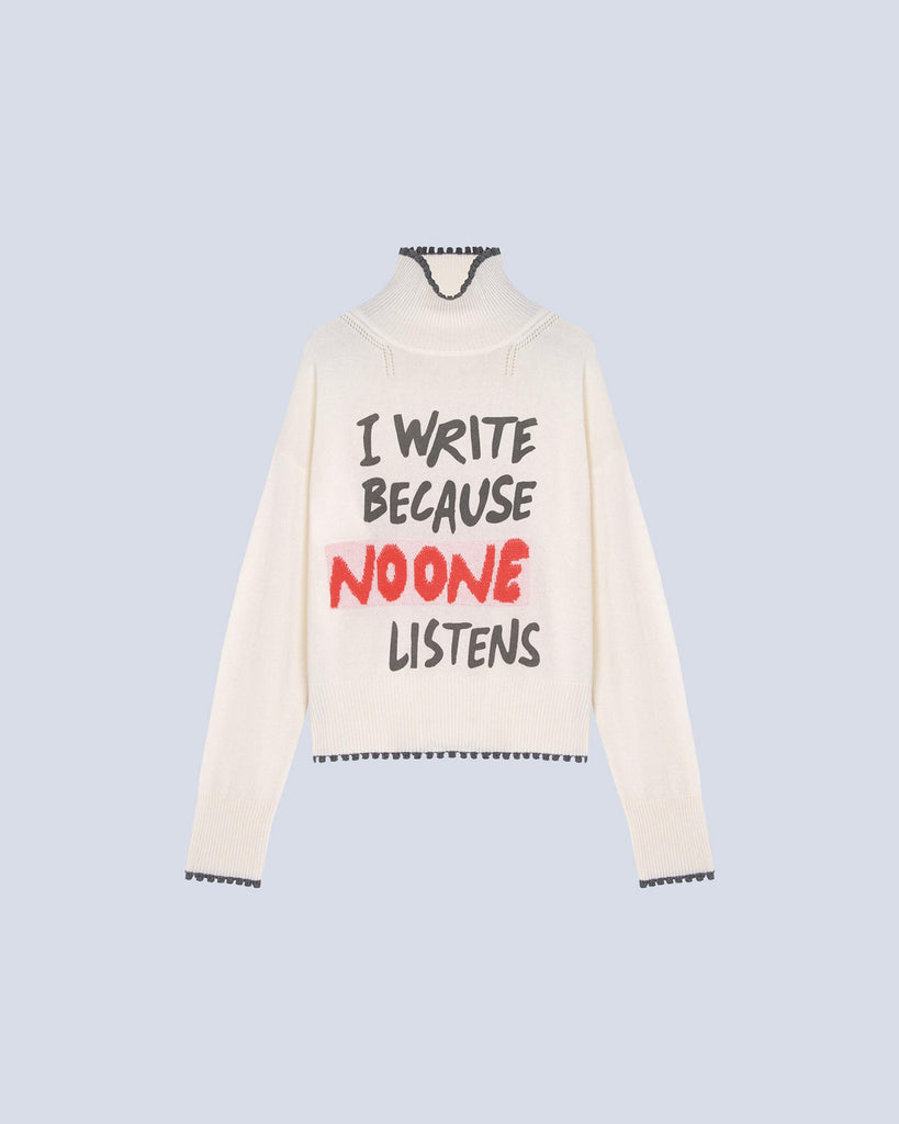 Absolut Cashmere - Pull Wording Majora - Combo Écru - Femme